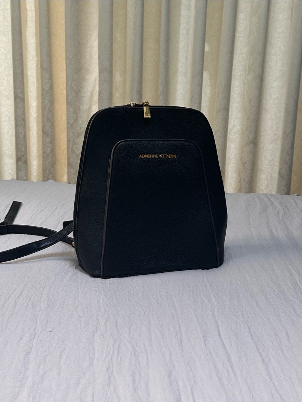 Adrienne Vittadini Dark Brown Mini Backpack Bag with Wine Interior